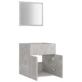2 Piece Bathroom Furniture Set Concrete Grey Engineered Wood - 45-Degree Angle