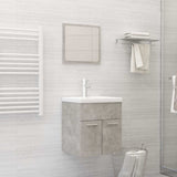 2 Piece Bathroom Furniture Set Concrete Grey Engineered Wood