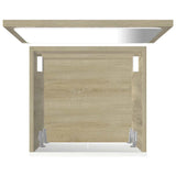 2 Piece Bathroom Furniture Set White and Sonoma Oak Engineered Wood - Extra Image