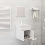 2 Piece Bathroom Furniture Set High Gloss White Engineered Wood - Side View