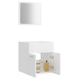 2 Piece Bathroom Furniture Set High Gloss White Engineered Wood - Top-Down View