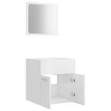 2 Piece Bathroom Furniture Set High Gloss White Engineered Wood - 45-Degree Angle