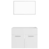 2 Piece Bathroom Furniture Set White Engineered Wood