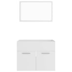2 Piece Bathroom Furniture Set White Engineered Wood