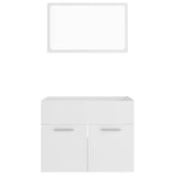 2 Piece Bathroom Furniture Set White Engineered Wood - 45-Degree Angle