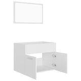 2 Piece Bathroom Furniture Set White Engineered Wood - Rear View
