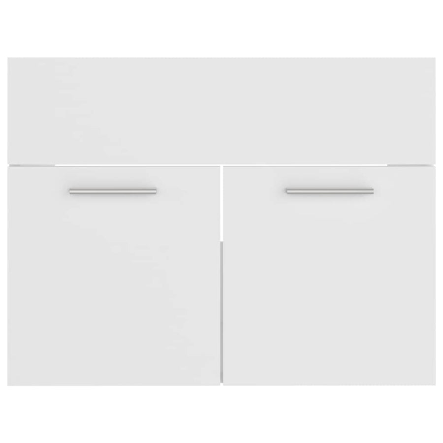 2 Piece Bathroom Furniture Set White Engineered Wood
