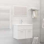 2 Piece Bathroom Furniture Set White Engineered Wood