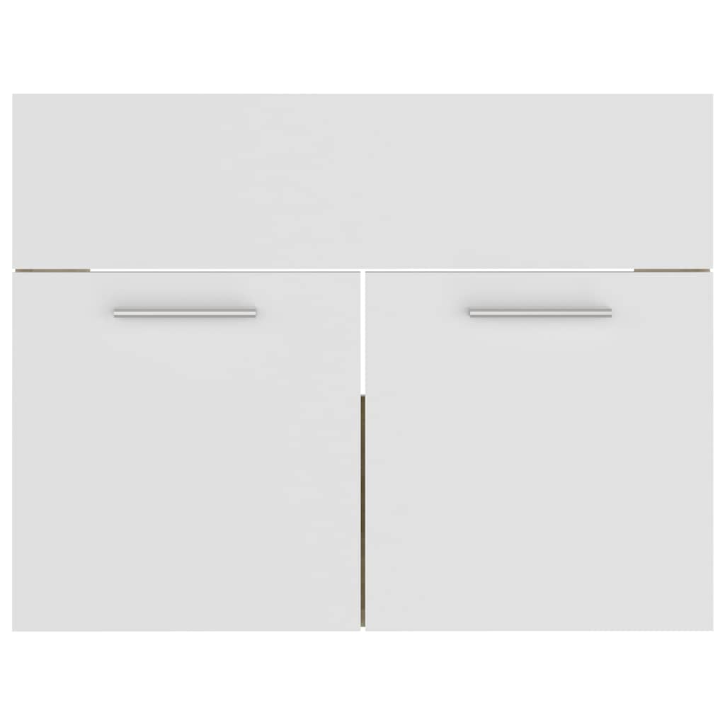 2 Piece Bathroom Furniture Set White and Sonoma Oak Engineered Wood