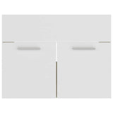 2 Piece Bathroom Furniture Set White and Sonoma Oak Engineered Wood