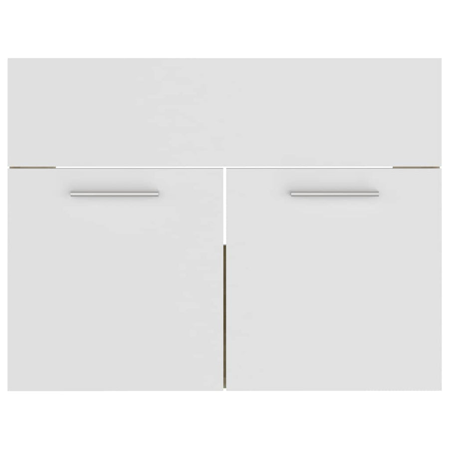 2 Piece Bathroom Furniture Set White and Sonoma Oak Engineered Wood