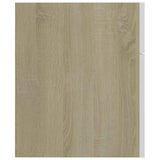 2 Piece Bathroom Furniture Set White and Sonoma Oak Engineered Wood