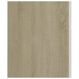 2 Piece Bathroom Furniture Set White and Sonoma Oak Engineered Wood - Extra Image