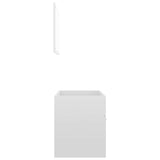 2 Piece Bathroom Furniture Set High Gloss White Engineered Wood