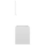 2 Piece Bathroom Furniture Set High Gloss White Engineered Wood - Close-Up Angle