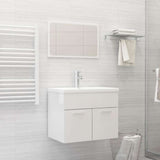2 Piece Bathroom Furniture Set High Gloss White Engineered Wood