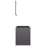 2 Piece Bathroom Furniture Set High Gloss Grey Engineered Wood - Close-Up Angle