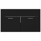 2 Piece Bathroom Furniture Set Black Engineered Wood - Extra Image