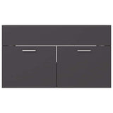 2 Piece Bathroom Furniture Set Grey Engineered Wood - Extra Image