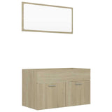 2 Piece Bathroom Furniture Set Sonoma Oak Engineered Wood