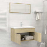 2 Piece Bathroom Furniture Set Sonoma Oak Engineered Wood