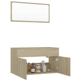 2 Piece Bathroom Furniture Set Sonoma Oak Engineered Wood