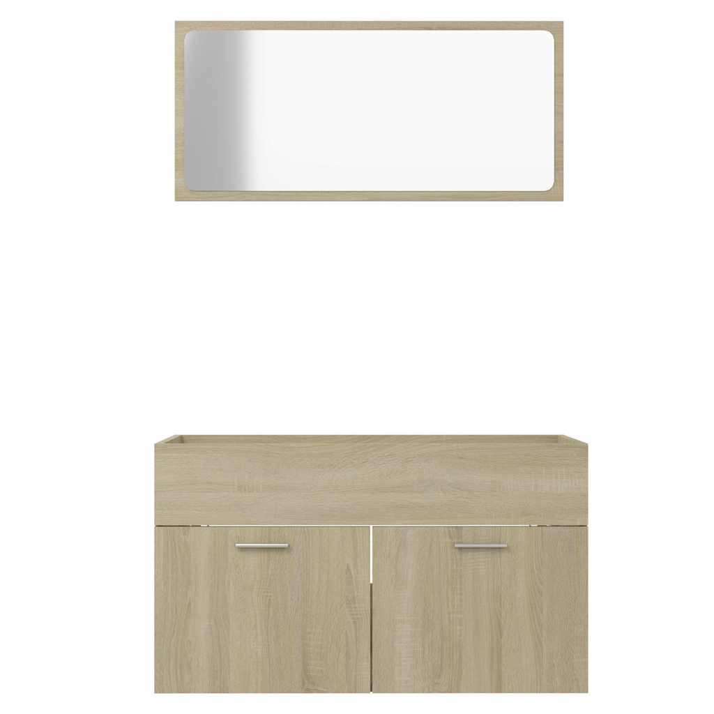 2 Piece Bathroom Furniture Set Sonoma Oak Engineered Wood