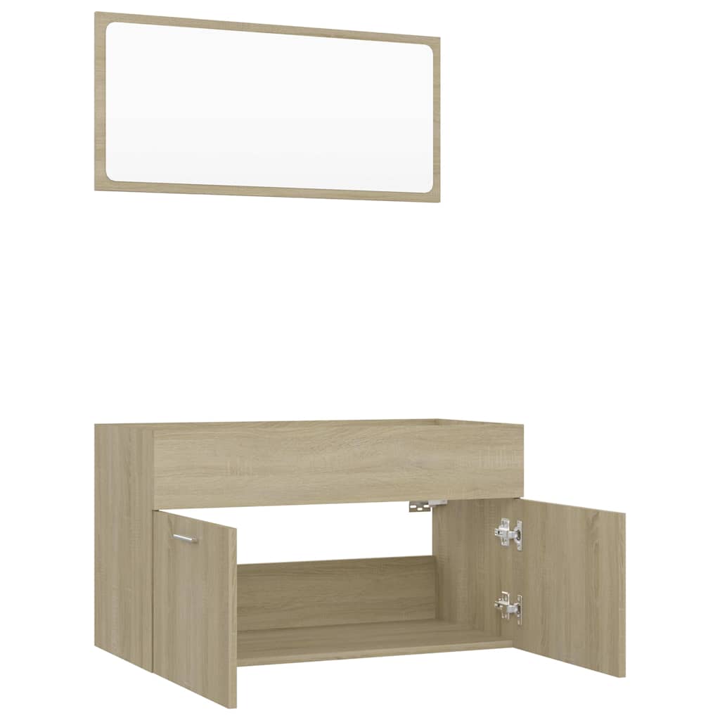2 Piece Bathroom Furniture Set Sonoma Oak Engineered Wood