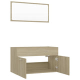 2 Piece Bathroom Furniture Set Sonoma Oak Engineered Wood - Rear View