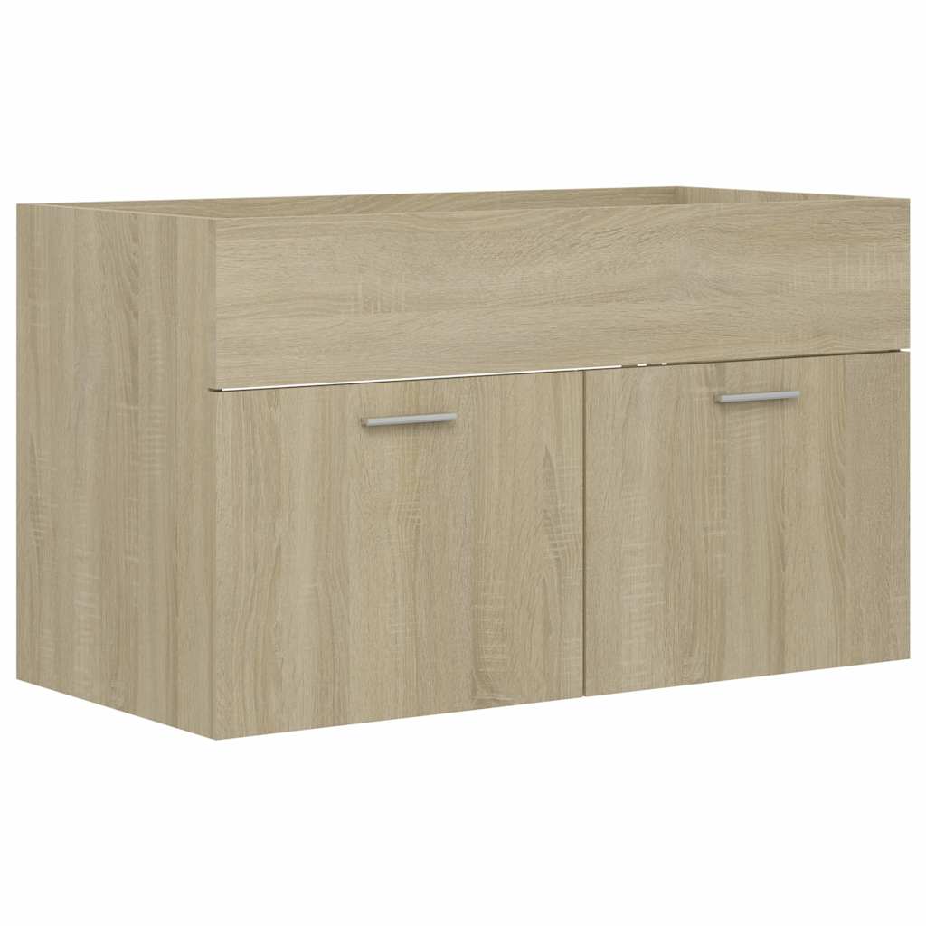 2 Piece Bathroom Furniture Set Sonoma Oak Engineered Wood