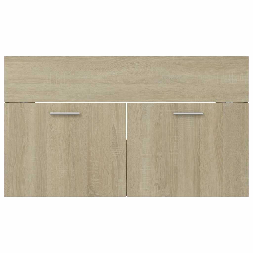 2 Piece Bathroom Furniture Set Sonoma Oak Engineered Wood