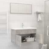 2 Piece Bathroom Furniture Set Concrete Grey Engineered Wood