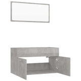 2 Piece Bathroom Furniture Set Concrete Grey Engineered Wood