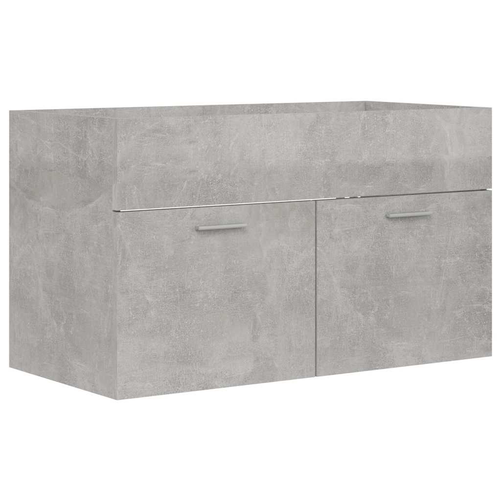 2 Piece Bathroom Furniture Set Concrete Grey Engineered Wood