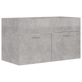 2 Piece Bathroom Furniture Set Concrete Grey Engineered Wood - Low Angle