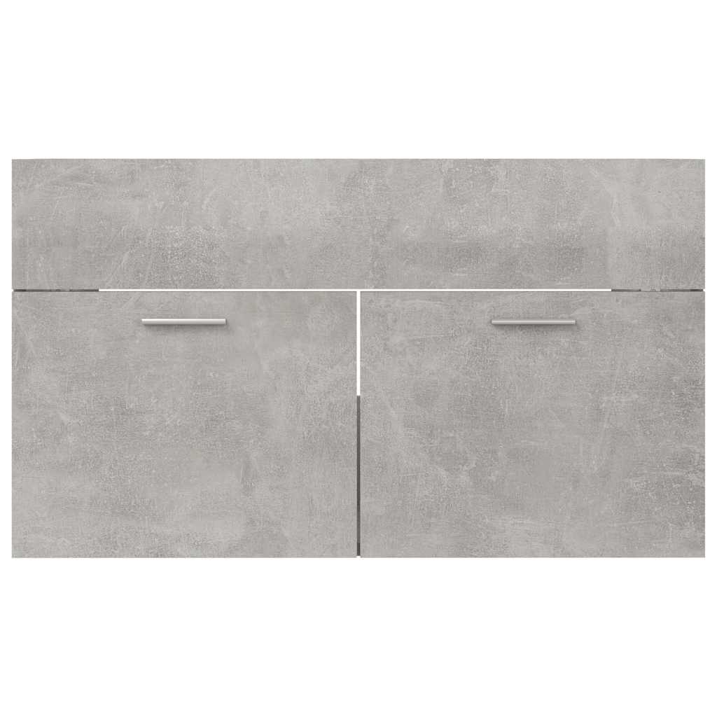 2 Piece Bathroom Furniture Set Concrete Grey Engineered Wood