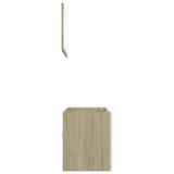 2 Piece Bathroom Furniture Set White and Sonoma Oak Engineered Wood