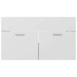 2 Piece Bathroom Furniture Set White and Sonoma Oak Engineered Wood