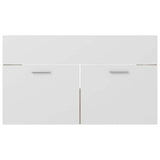 2 Piece Bathroom Furniture Set White and Sonoma Oak Engineered Wood - Extra Image