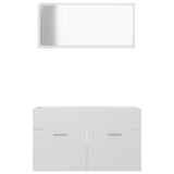 2 Piece Bathroom Furniture Set High Gloss White Engineered Wood - 45-Degree Angle