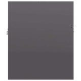 2 Piece Bathroom Furniture Set High Gloss Grey Engineered Wood