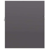 2 Piece Bathroom Furniture Set High Gloss Grey Engineered Wood - Extra Image