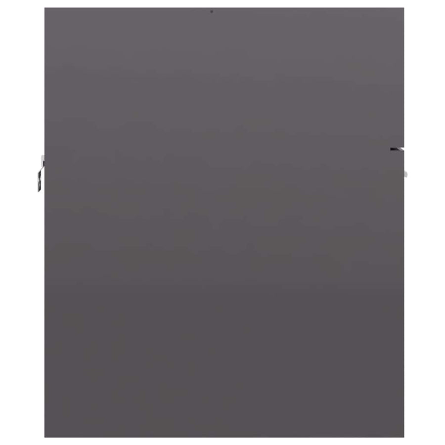 2 Piece Bathroom Furniture Set High Gloss Grey Engineered Wood