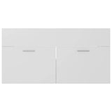 2 Piece Bathroom Furniture Set White Engineered Wood