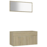 2 Piece Bathroom Furniture Set Sonoma Oak Engineered Wood - Front View