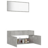 2 Piece Bathroom Furniture Set Concrete Grey Engineered Wood - Top-Down View