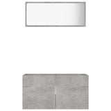 2 Piece Bathroom Furniture Set Concrete Grey Engineered Wood