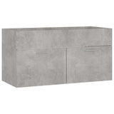 2 Piece Bathroom Furniture Set Concrete Grey Engineered Wood - Low Angle