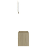2 Piece Bathroom Furniture Set White and Sonoma Oak Engineered Wood - Close-Up Angle