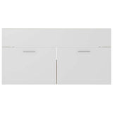 2 Piece Bathroom Furniture Set White and Sonoma Oak Engineered Wood